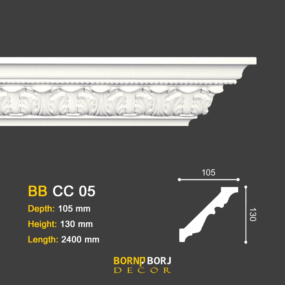 گلویی سقف, BB-CC 05ابزار گلویی طرح آکانتوس, Acanthus Crown Molding, برنا برج